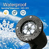 Декоративний вуличний лазерний LED проектор Christmas Laser Projector 16 картриджів, фото 4