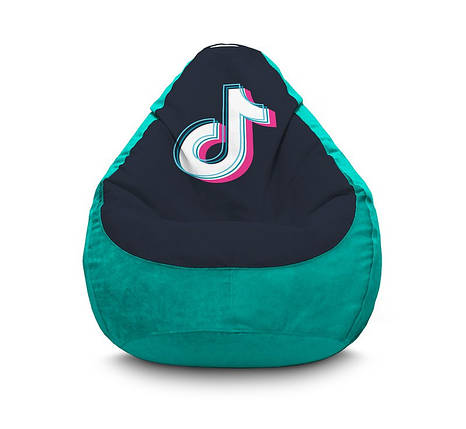 Крісло мішок "Tik Tok. Logo. Light blue" Флок, фото 1