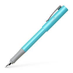 Ручка перова Faber-Castell GRIP 2011 Pearl Edition Turquoise, корпус бірюзовий, перо F (0.5 мм), 140989