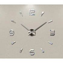 Великий годинник настінний 3D "DIY" від 70до 150 см колір срібло (8516-019), фото 2