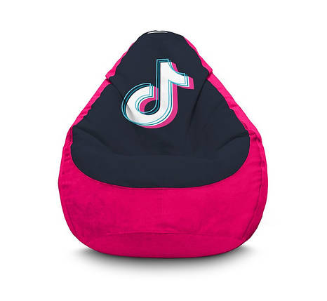 Крісло мішок "Tik Tok. Logo. Pink" Флок, фото 1