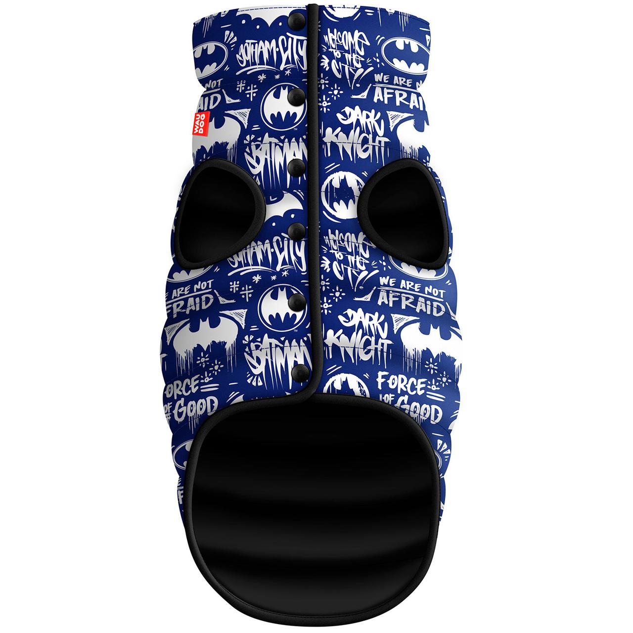 Куртка WAUDOG L 55 Супергерої Бетмен біло-синій жилет одяг для собак, фото 1