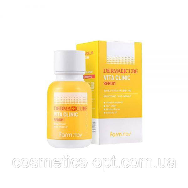 Зволожуючий серум з вітамінним комплексом FarmStay Derma Cube Vita Clinic Serum, 50 мл, фото 1