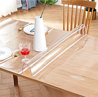 Мягкое стекло Прозрачная силиконовая скатерть на стол Soft Glass Защита для мебели 3.6х1.0 м Толщина 1.5мм