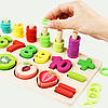 Дерев'яна іграшка набір для навчання "цифри-фрукти". Розвиваючі іграшки для дітей, AL2229-00, фото 2