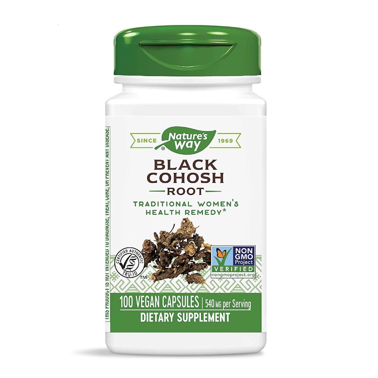 Циміцифуга Black Cohosh 540 мг 100 капс при клімаксі для гормонального балансу жінок Nature's Way USA
