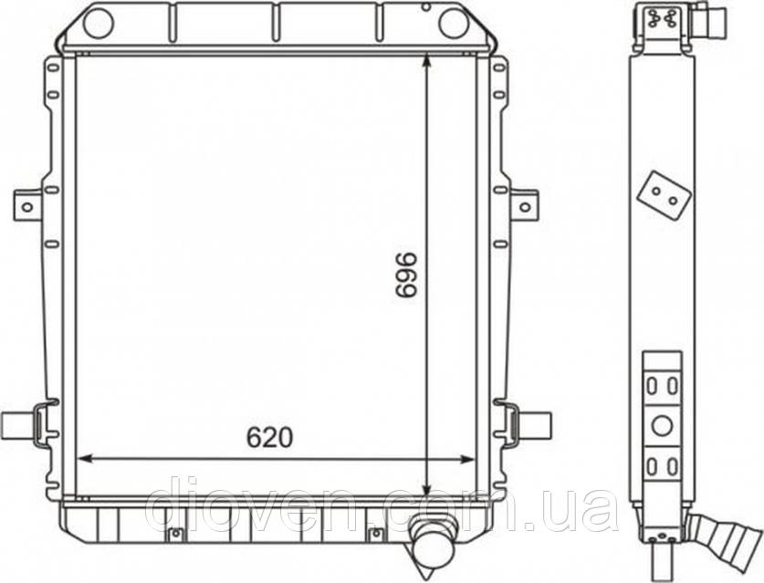 Радиатор вод. охлажд. КрАЗ 4-х рядный 850x100x895, ЕВРО 2, К. (Арт