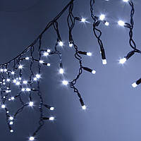 Гірлянда №RV-47 БАХРОМА/БІЛА/проз.шнур/120LED ламп/300-70см./+перехідник 12987