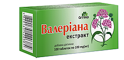 Валеріана екстракт, табл по 0,1г, №100