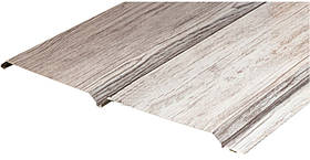 Металевий сайдинг біле дерево,панель дошка гладка фальш брус