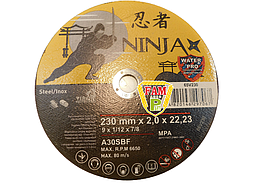 Диск відрізний по металу / нержав. стали NINJA ТМ VIROK: Ø = 230 х 22.23 мм, t = 1,6 мм 65V229