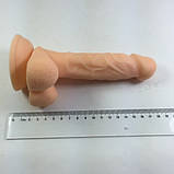 Фаллоімітатор реаліст на присмоктуванні, розмір: 17.2*3.5 см., фото 5