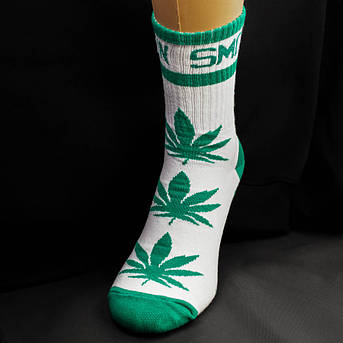 Шкарпетки CANNABIS Smokin білі р38-42, фото 3