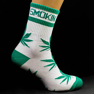 Шкарпетки CANNABIS Smokin білі р38-42, фото 1