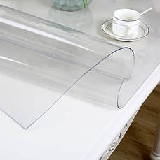 Силіконове м'яке скло Прозора захисна скатертина для столу та меблів Soft Glass (3.1х1.0м) товщина 1.5мм, фото 3