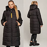 Стильне зимове жіноче пальто Одрі хакі, розміри 42-58, фото 7