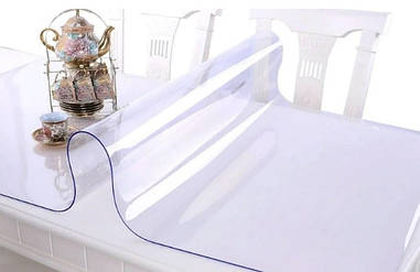 Силіконове м'яке скло Прозора захисна скатертина для столу та меблів Soft Glass (3.8х1.0м) товщина 1.5мм