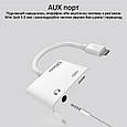 Адаптер Promate AuxCharge-C USB-C/AUX 3.5 мм+18Вт PD USB-C-in White (auxcharge-c.white), фото 3