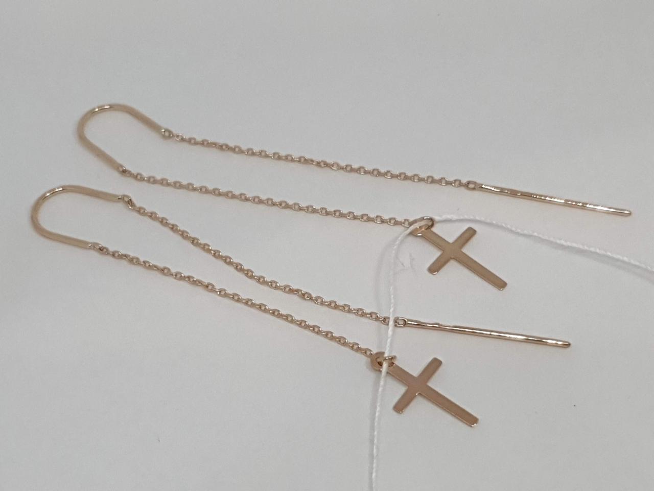 Золоті сережки-протяжки.   580111