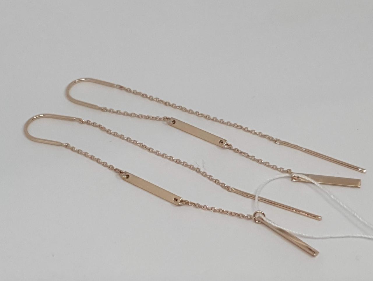 Золоті сережки-протяжки. 580110, фото 1
