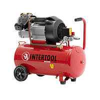 Компрессор 100 л, 3 кВт, 220 В, 8 атм, 420 л/мин, 2 цилиндра INTERTOOL PT-0008