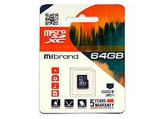Картка пам'яті Mibrand 64 GB microSD class10 UHS-1 (MICDXU1/64GB)