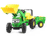Дитячий трактор на педалях Rolly Toys John Deere, c причепом і ковшем, фото 3