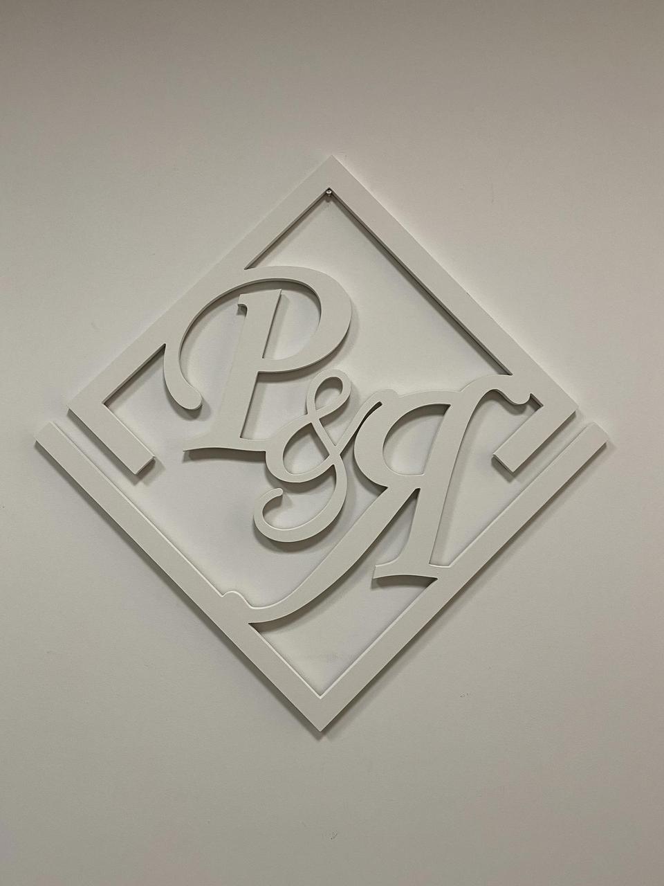 Весільна монограма з ініціалами із фанери з фарбуванням Manific Decor, фото 1