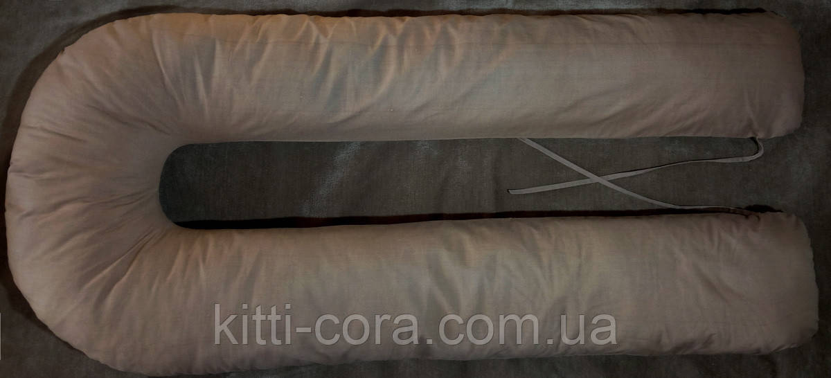 Цветная U образная подушка для беременных с наволочкой, длина 150см. Модель "Brown" - фото 1 - id-p701848588