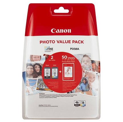 Набір Картриджів до Canon Pixma E3340 (PG-46 + CL-56) MultiPack, фото 1
