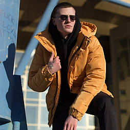 Куртка чоловіча зимова (пуховик) оверсайз тепла руда Туреччина. Живе фото. Чоловіча куртка