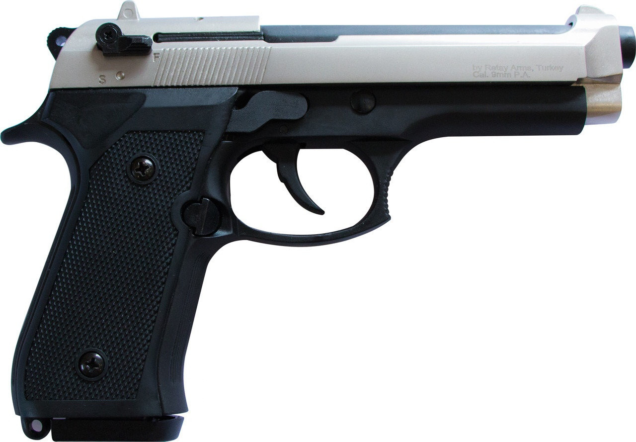 Пістолет стартовий Retay Mod.92, 9 мм. Колір — Satin/Black