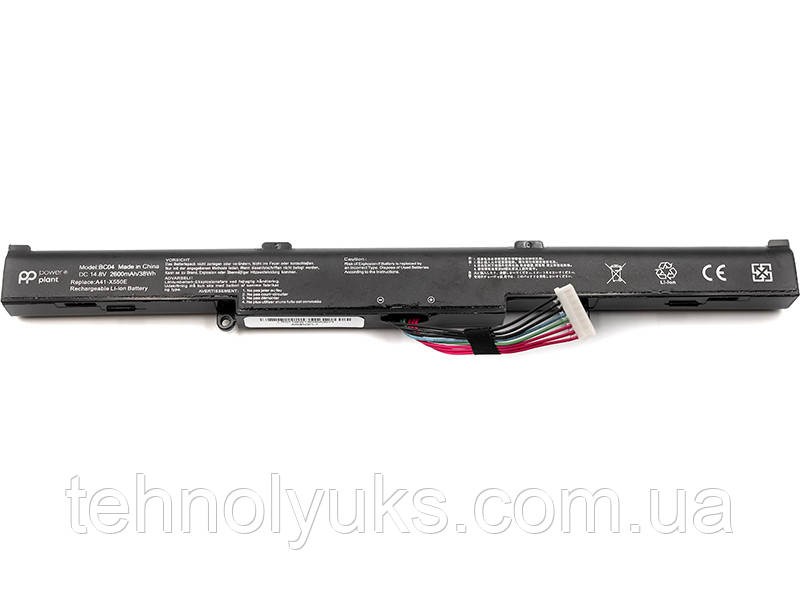 Акумулятор PowerPlant для ноутбуків ASUS X450 (AS450EL7, A41-X550E) 14.8V 2600mAh, фото 1