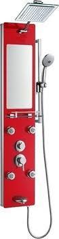 Душева стійка DU616351R з дзеркалом червоний Dusel