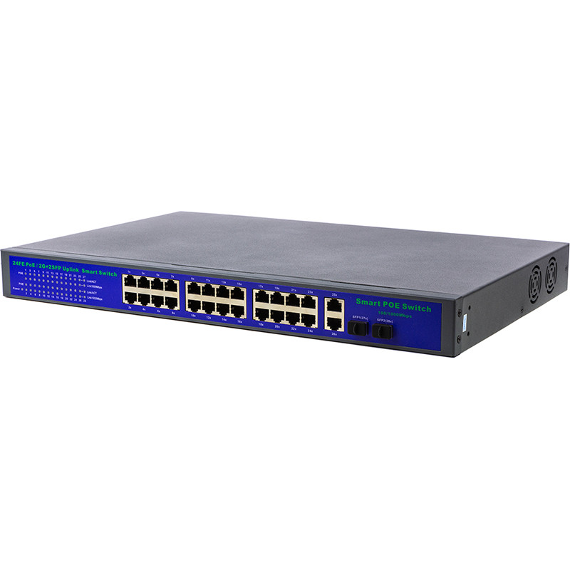 PoE комутатор PowerPlant 24ch 100Mbps+2+2G uplink