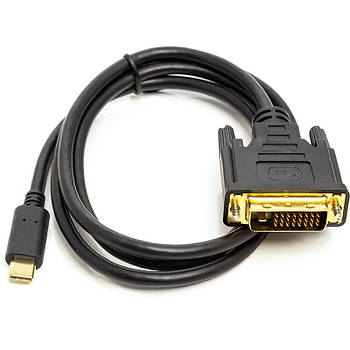 Кабель PowerPlant USB Type-C 3.1 — DVI (24+1) (M), 1 м