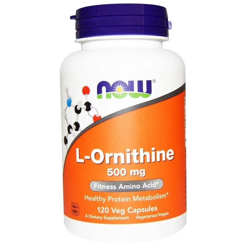 NOW L-Ornithine 500 mg 120 caps - фото 1 - id-p1312259048