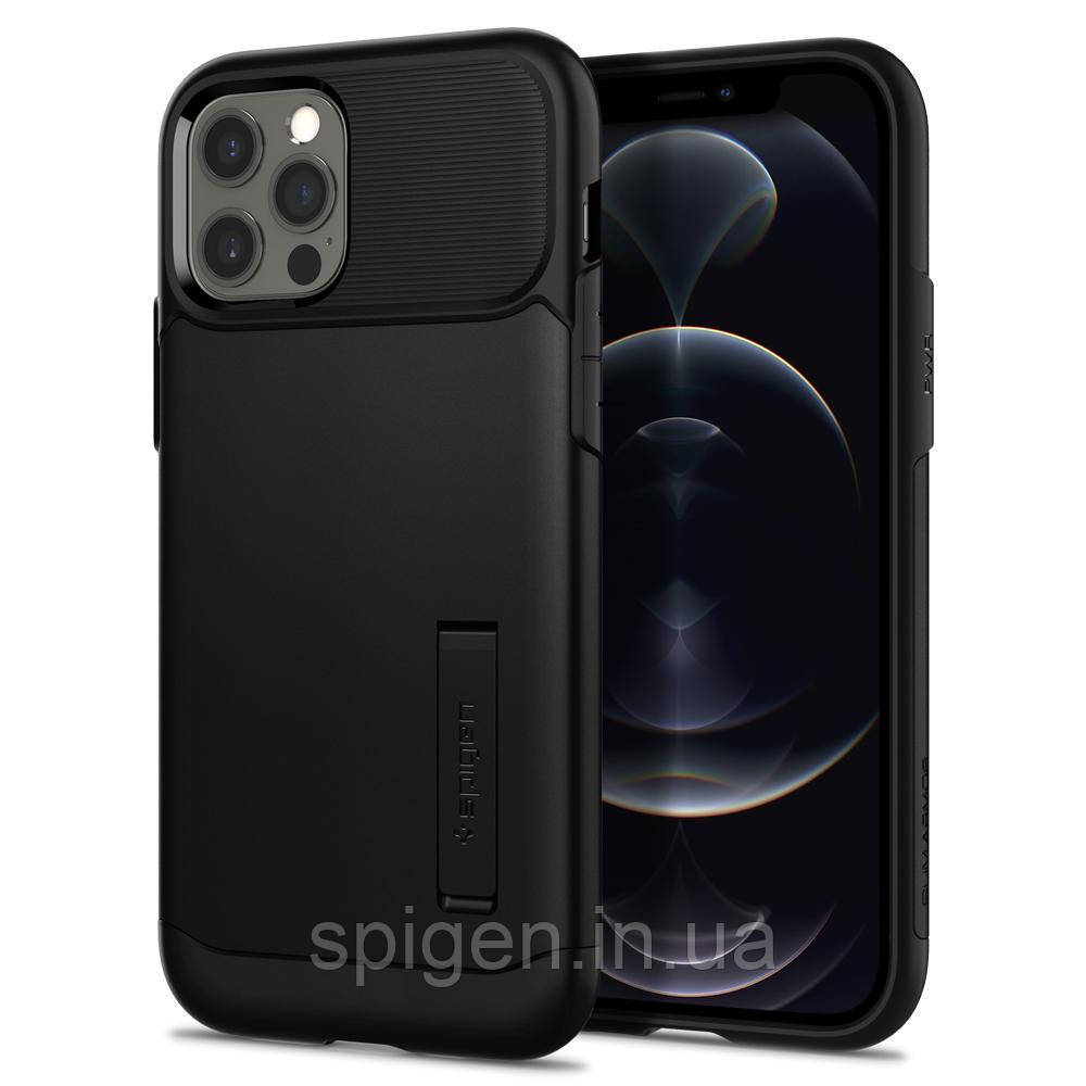 Чохол Spigen для iPhone 12 / 12 Pro Slim Armor, Black
