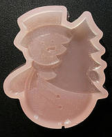 Молд силіконовий для льодяників шоколаду та мастики Сніговик з ялинкою 8,0 см 6,5 см