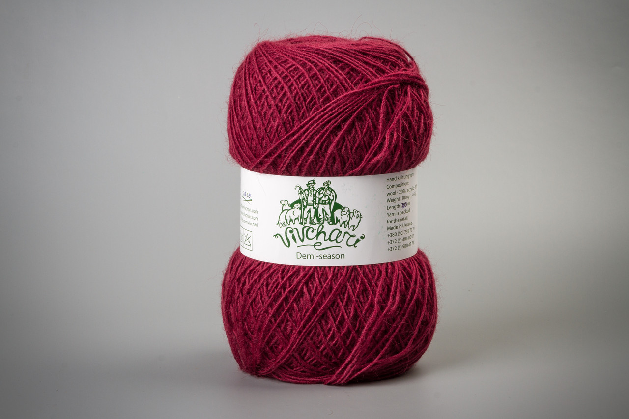 Пряжа демісезонна Vivchari Demi-Season, Color No.755 бордо