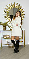 Сукня на дівчинку зимова білого кольору утеплена туніка підліткова на кожен день вік 5-15 років, фото 6