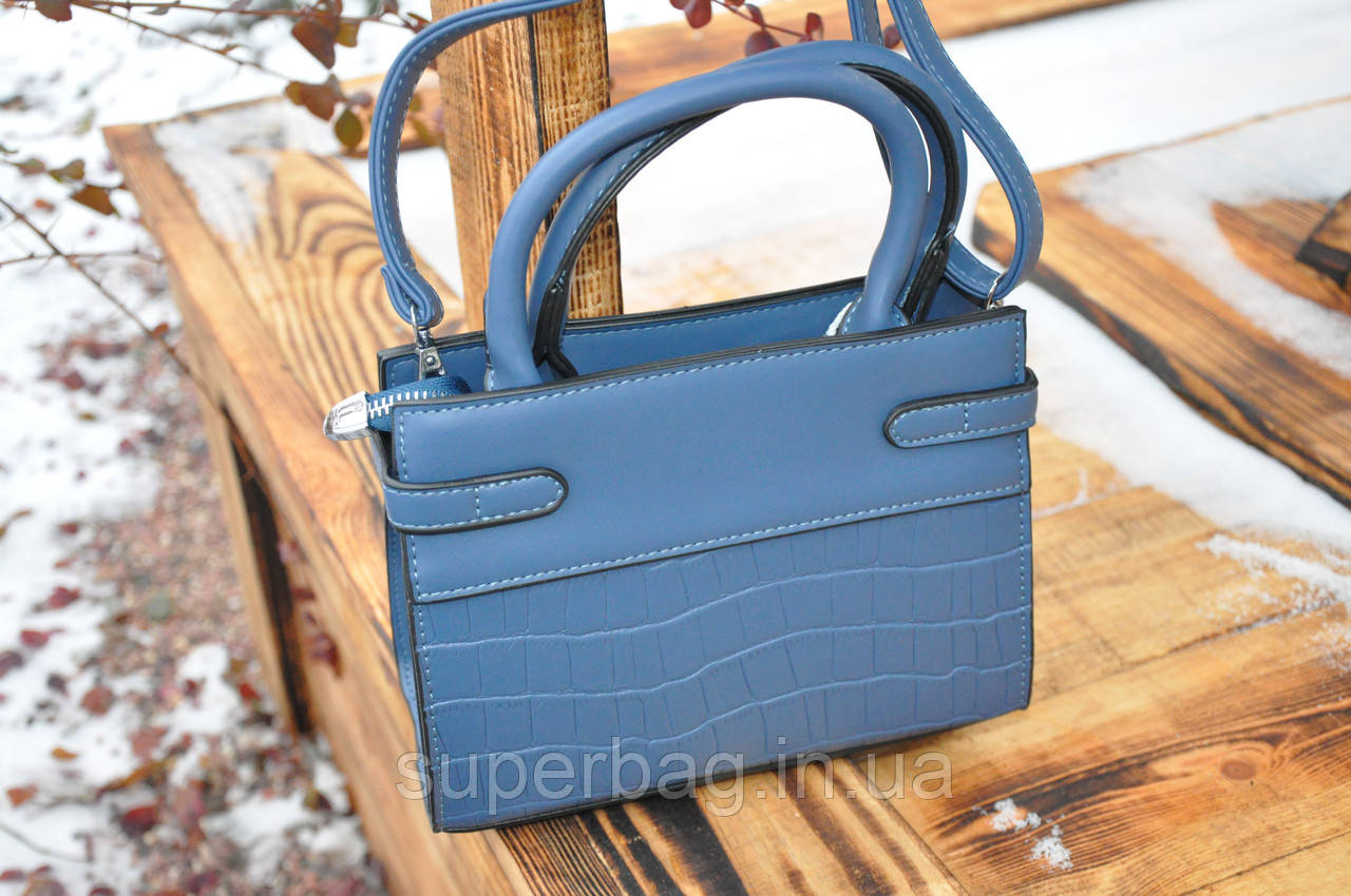 Женская стильная синяя сумочка, клатч. - фото 6 - id-p1312300575