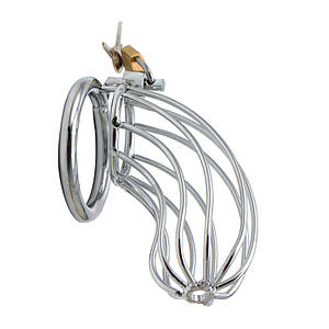 Пояс вірності чоловічий металевий CB-6000M поздовжній Клітка для чоловіків із замком