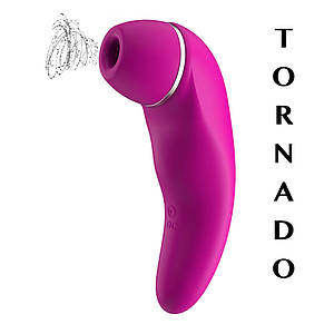 Вібратор для клітора вакуумний всмоктувальний TORNADO у стилі Womanizer та Satisfyer
