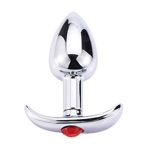 Анальна пробка 4 СМ якір сталева з вузькою ніжкою Tiffany Anal Plug розмір L з кристалом