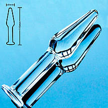 Анальна пробка S 2,5 см тонка із міцного скла для початківців LYNX Ice Plug, фото 3