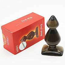 Анальна пробка 3.4 см ялинка силіконова м'яка Leten Oxi, фото 5