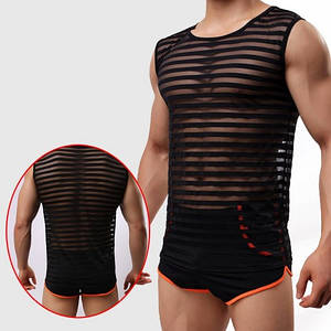 Чоловіча прозора футболка в полоску