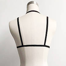 Бюстгалтер Bondage de Colette бондаж грудей чорний плетіння на груди під сорочку, фото 4