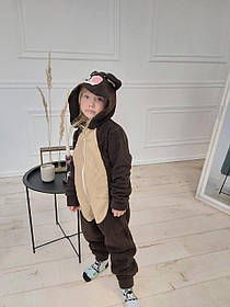 Кигуруми подрастковый ведмідь чорний з беж животом